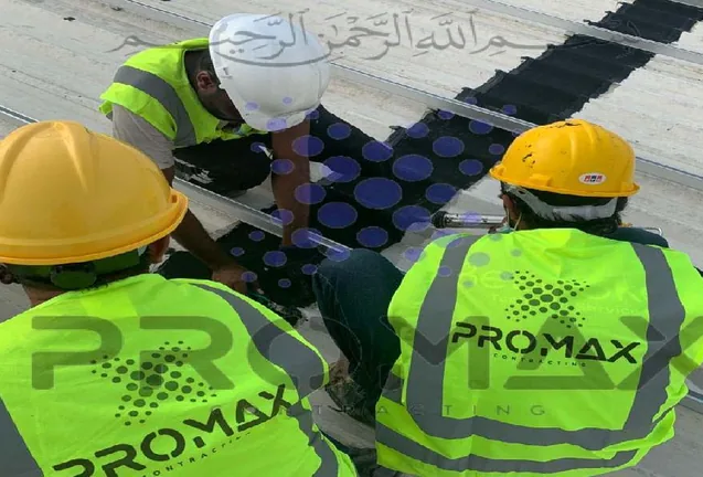Promax metal roof waterproofing with EPDM in Dubai UAE